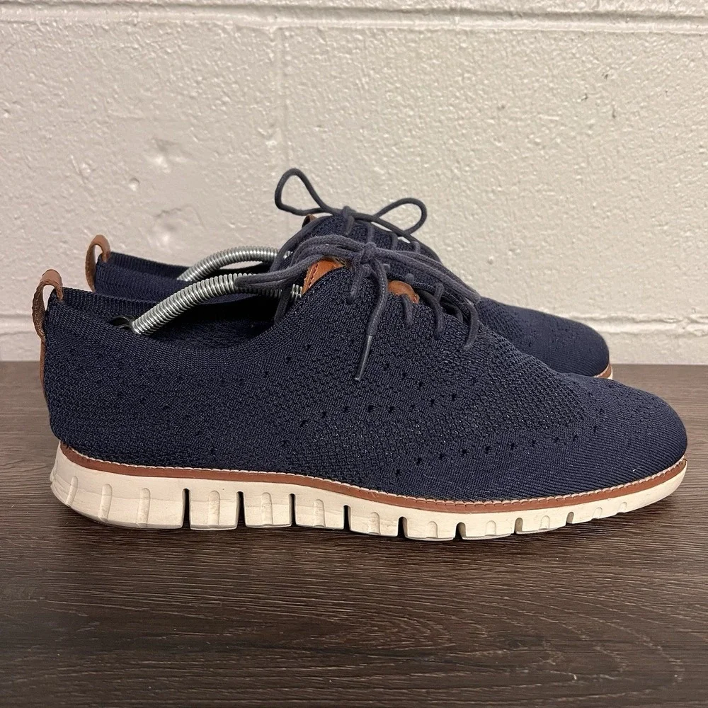 Cole Haan Men's Zerogrand Wingtip Stitchlite C24947 - Marine Blue/Ivory 10 1/2 M
